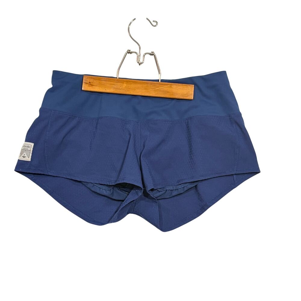 Oiselle Roga Solid 4" Running Shorts Blue Athletic Activewear Size 4